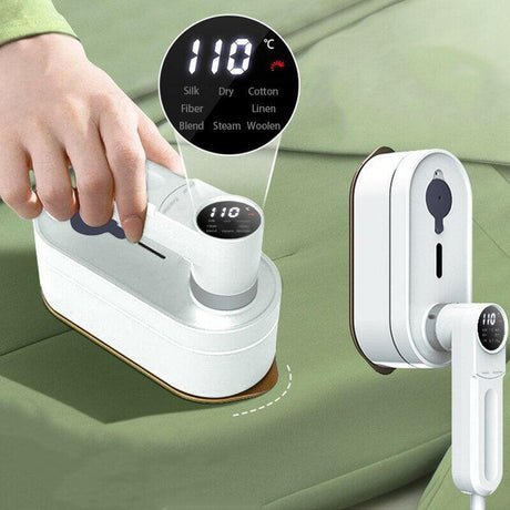 Foldable Garment Steam Iron With Digital Screen 2 In 1 Dry And Wet Ironing Handheld Clothing Steamer Small With 8 Preset Steam Shopway.