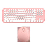 Wireless Keyboard And Mouse Set Girls Color Retro - Shopway