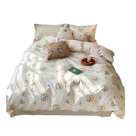 Four-piece Bed Set Pure Cotton Student Dormitory Duvet Cover Sheets Shopway.