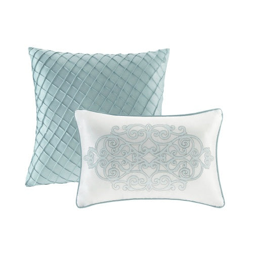 12 Piece Comforter Set With Cotton Bed Sheets Blue King Shopway.