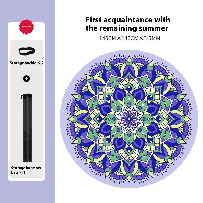 Natural Rubber Round Yoga Mat Professional - Shopway