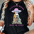 Comfy Women's Round Neck Short Sleeve Sports Tee With Funny Skull & UFO & Slogan Print - Activewear - Shopway