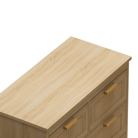 4 Drawers Rattan Cabinet For Bedroom, Living Room, Easy Assembly Shopway.