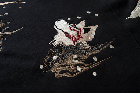 Men's Hoodie Sweater Chinese Style Full Width Embroidery Shopway.