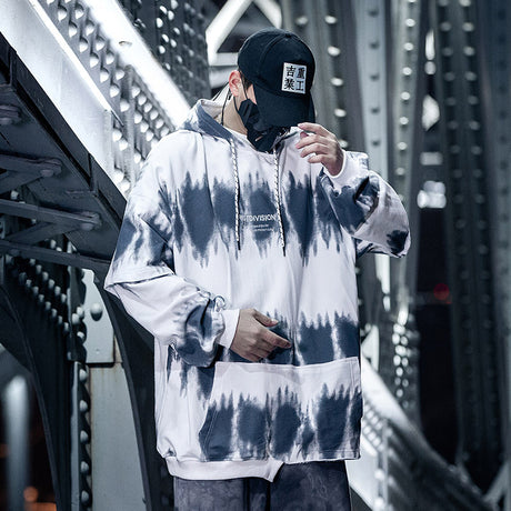 Tie-dye asymmetric hoodie Shopway.