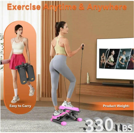 CD Monitor Downloads Home Office Exercise 330LBS Capacity Mini Stepper With Resistance Bands And LCD Monitor - Shopway