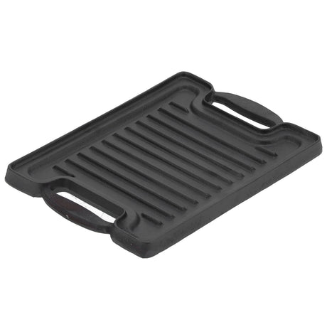 Cast Iron DoubleSided Grill Steak Griddle Plate with Rectangular Grill Press Barbecue Tool Shopway.