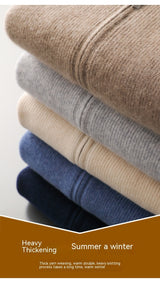 Fall Winter Men Woolen Sweater Young And Middle-aged Casual Hooded Zipper Cardigan Pure Wool Sportswear Shopway.