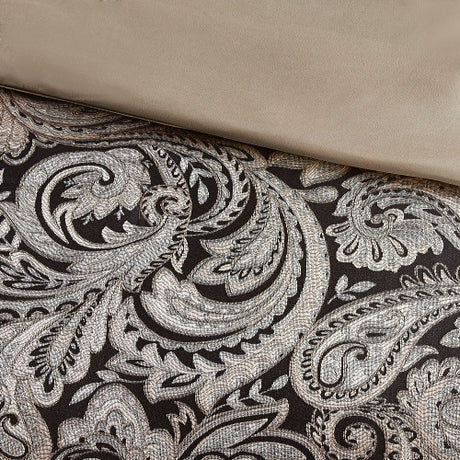 12 Piece Comforter Set With Cotton Bed Sheets Black Full Shopway.