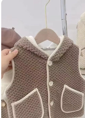 Lambswool Hooded Vest Fashionable Vest Waistcoat Outerwear Shopway.