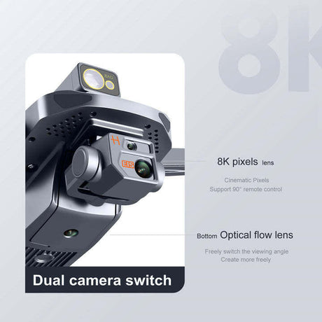 K911 Max Drone 360 Degree Laser Obstacle Avoidance GPS HD Aerial Photography 8K - Shopway