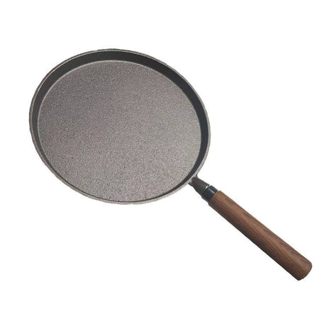Cast Iron Pan Household Pancakes Scallion Pancake Stall Upgrade Walnut Handle Universal Non-stick Uncoated Shopway.