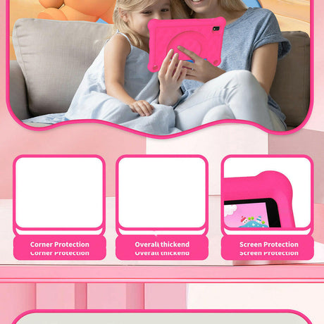 G-tab T7 Kids Tablet  7 Inch 1024&600 IPS Screen  Android 14  1.5GHz Quad-core CPU  4GB RAM 2GB &2GB Expansion 64GB ROM 2.4&5GHz WiFi  3000mAh Battery  2MP&2MP Camera-Pink - Shopway