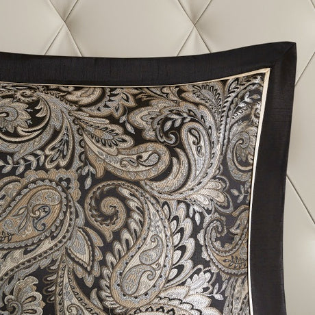 12 Piece Comforter Set With Cotton Bed Sheets Black King Shopway.