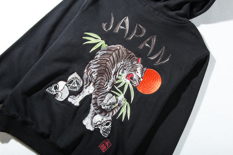 White tiger skull embroidered sweater Shopway.