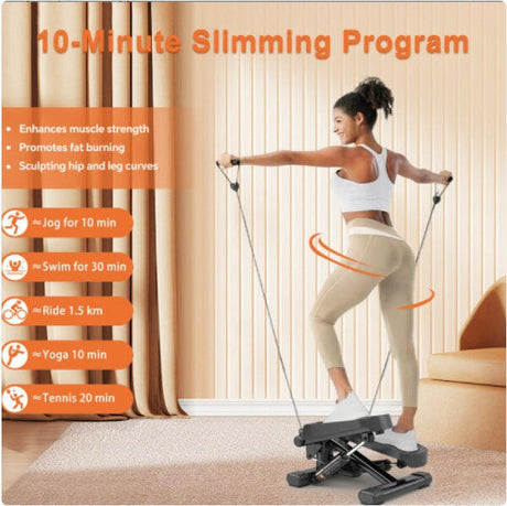 CD Monitor Downloads Home Office Exercise 330LBS Capacity Mini Stepper With Resistance Bands And LCD Monitor - Shopway