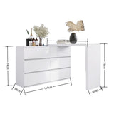 Extended Desktop With 6 Drawers And White Dressing Table Shopway.