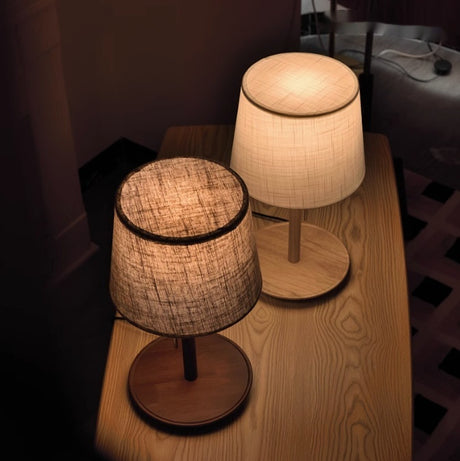 Walnut Solid Wood Bedroom Shade Bedside Lamp Shopway.