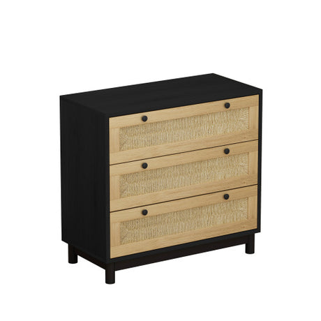 3 Drawer Storage Cabinet Rope Woven Drawer, Suitable For Bedroom, Living Room, Dining Room, Hallway Shopway.