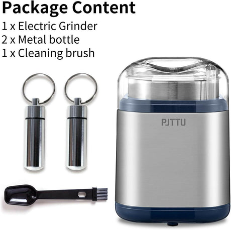 Electric Grinder For Herb,pice,Pollen And Coffee Fast Grinding For Flower Buds,Dry Spices,And Herbs Compact Size  Silver Shopway.