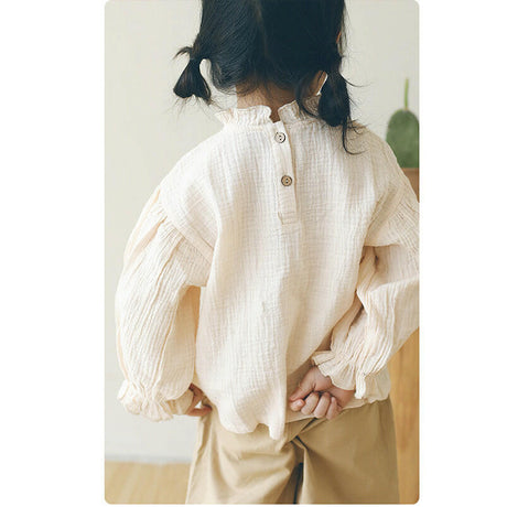 Spring New Children's Japan And South Korea Magnanimous Cotton Crinkle Tops Shopway.
