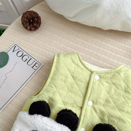 Autumn And Winter Windproof Thickening Children Outerwear Cartoon Winter Fleece Vest Shopway.