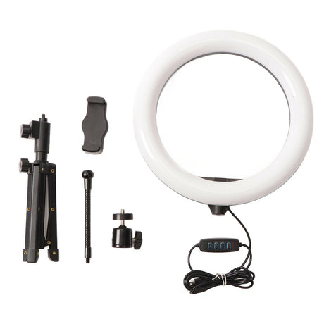 Selfie Ring Light 10 Inch Tripod Stand Desktop Circle Light Stand for Live Streaming Makeup Photography - Shopway