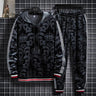 Two-piece hooded sweater gold velvet suit Shopway.