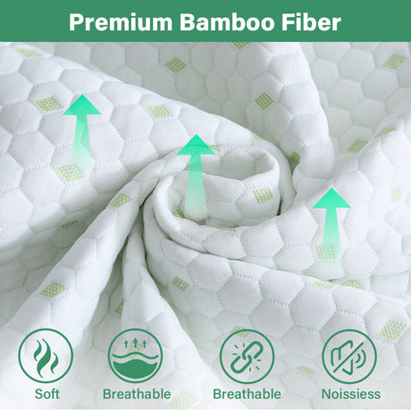 Waterproof Mattress Protector Bamboo Cotton Mattress Cover Fitted Cover T-F-Q-K Shopway.