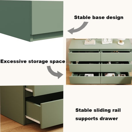 Green Large 6-drawer Cabinet Dressing Table Shopway.