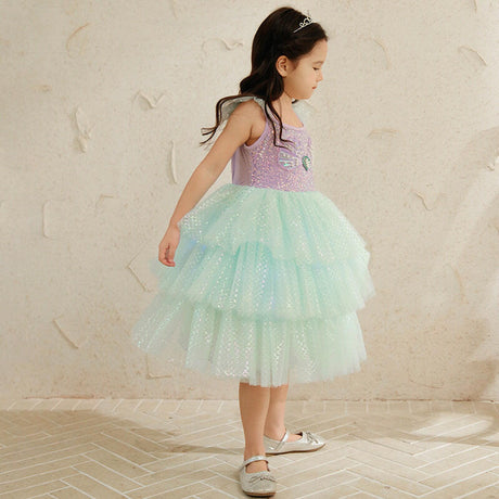Sling Layered Mermaid Princess Kid's Dress - Shopway