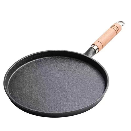 Cast Iron Pan Household Pancakes Scallion Pancake Stall Upgrade Walnut Handle Universal Non-stick Uncoated Shopway.