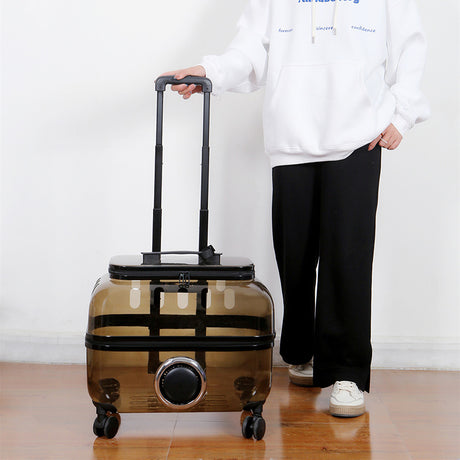 Cat Bag Portable Pet Trolley Bag Space Capsule Transparent Cat Luggage Shopway.