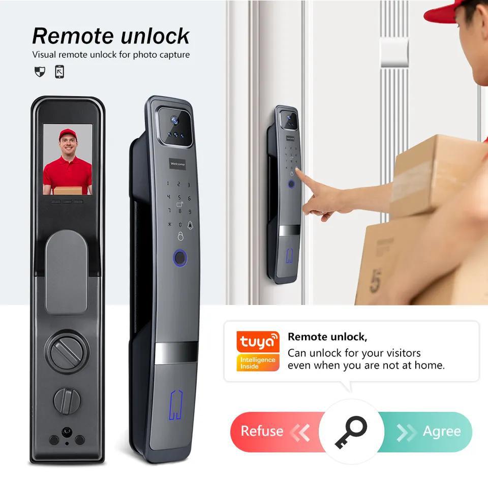 Face Recognition Fingerprint Password Anti-theft Smart Door Lock Shopway.