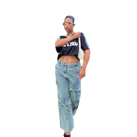 Women's Fashionable Wide Leg Pants Loose Trousers Shopway.
