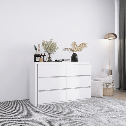 Extended Desktop With 6 Drawers And White Dressing Table Shopway.