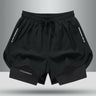 Men's Drawstring Sports Shorts Double Layer Quick Dry High Elasticity Activewear Pants - Shopway