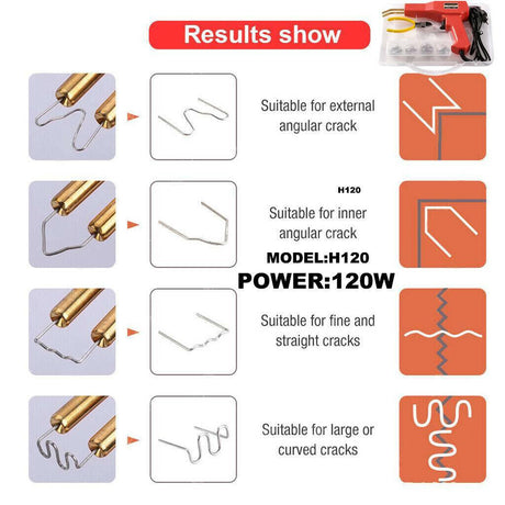 120W Plastic Welding Machine Stapler Welder Garage Tool Repair Kit Car Bumper - Shopway