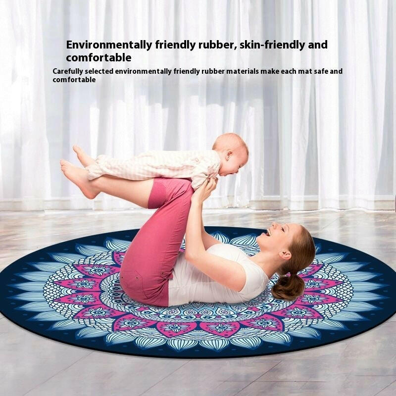 Natural Rubber Round Yoga Mat Professional - Shopway