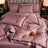 Home Fashion Simple Ice Silk Bed Sheet Covers Four-piece Set Shopway.