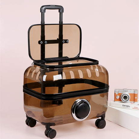 Cat Bag Portable Pet Trolley Bag Space Capsule Transparent Cat Luggage Shopway.