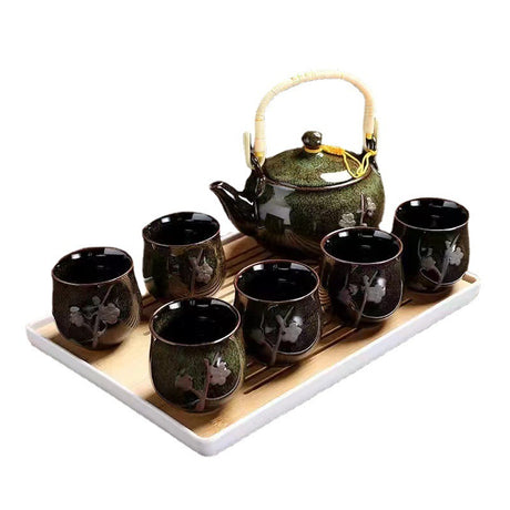 Simple Hand-painted Gold Large Teapot Ceramic Shopway.