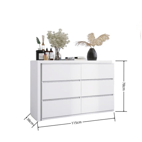 Extended Desktop With 6 Drawers And White Dressing Table Shopway.