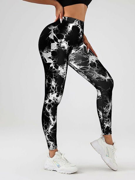 Tie Dye Slimming Yoga Leggings, Butt Lifting High Stretch Casual Fitness Yoga Pants, Women's Activewear - Shopway