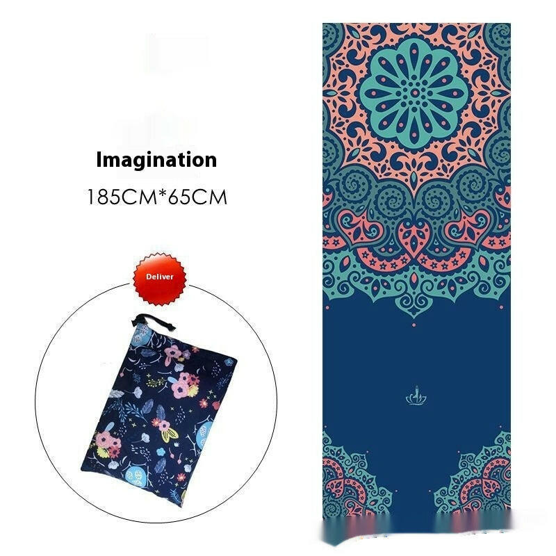 Sweat-absorbent Portable Printed Yoga Mat - Shopway