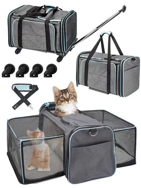 Airline Approved Cat And Dog Expandable Rolling Pet Carrier Shopway.