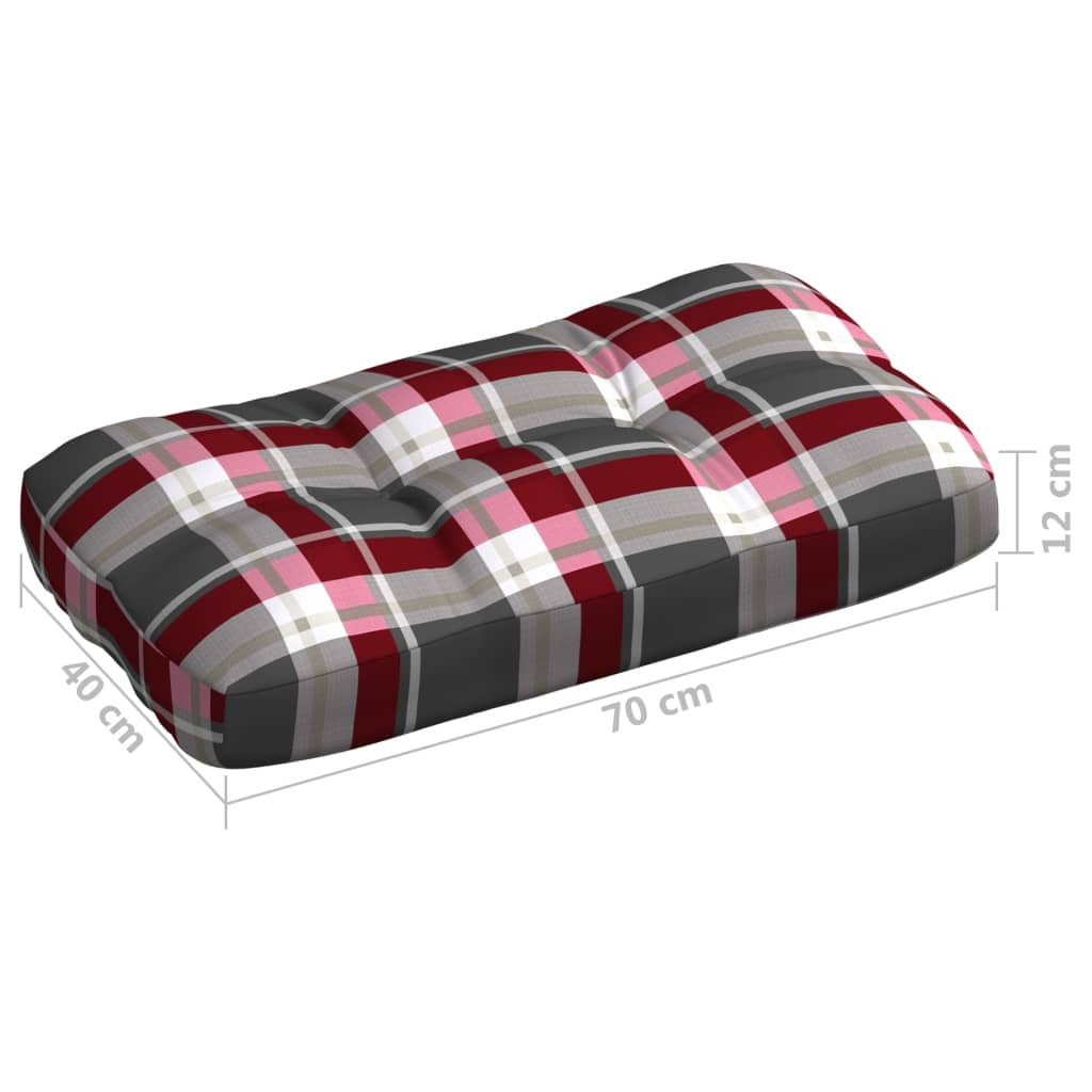 Pallet Sofa Cushions 7 pcs Red Check Pattern Shopway.
