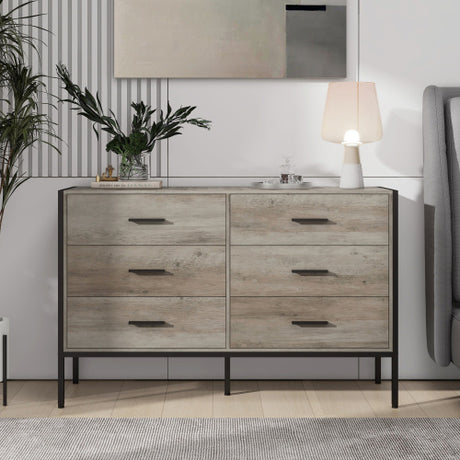 Wooden Dresser With 6 Drawers, Wooden Storage Cabinet In Bedroom Shopway.