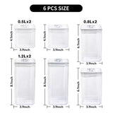 6pcs Set Easy Lock Food Storage Containers For Flour And Sugar Storage Shopway.