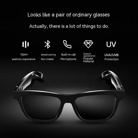 Smart Glasses Black Technology Headset Bluetooth Sunglasses - Shopway